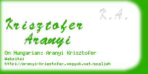 krisztofer aranyi business card